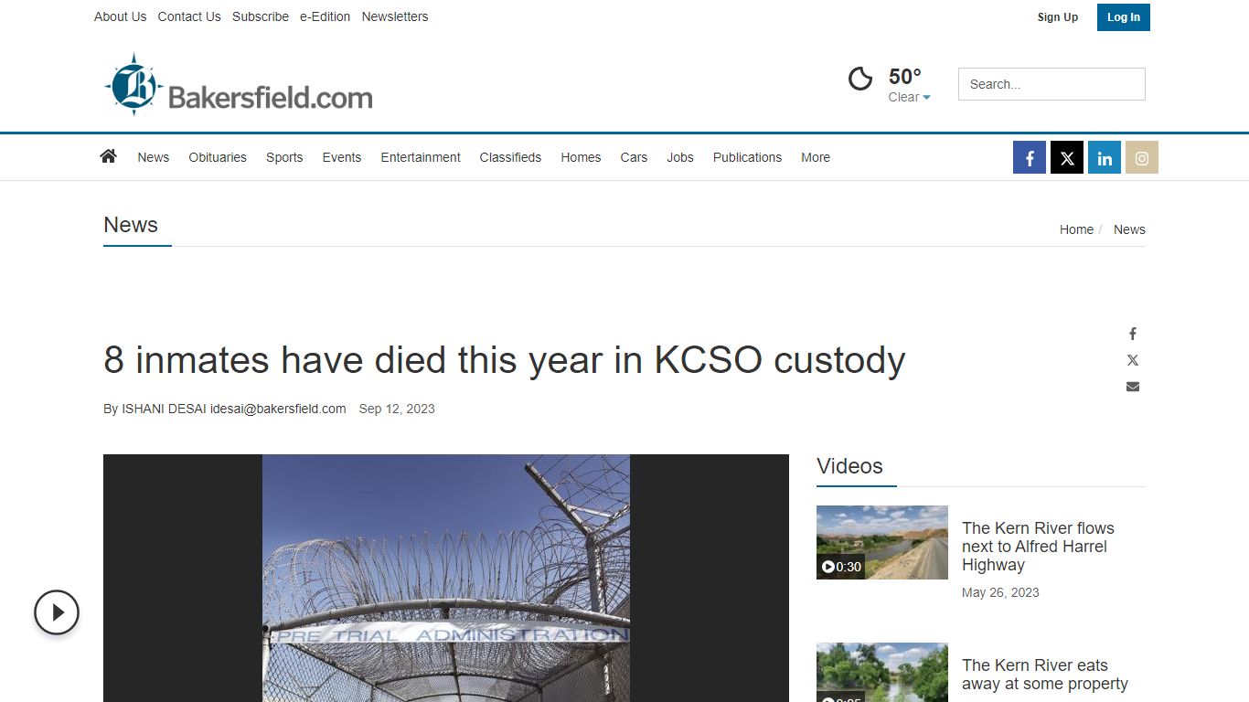 8 inmates have died this year in KCSO custody - bakersfield.com